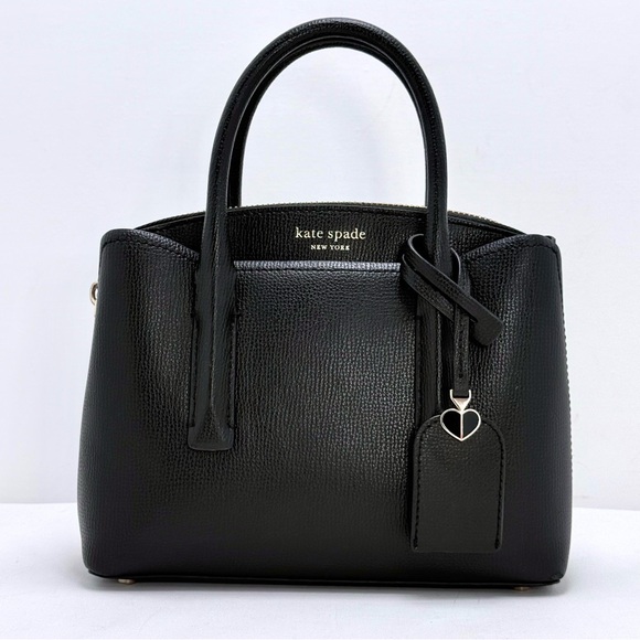 Kate Spade New York Saffiano Leather Small Satchel Black Top Handle Crossbody - Picture 2 of 15